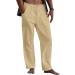 CEWIFO Men's Fleece 3/4 Shorts - Comfortable Cotton Yoga & Baseball Pants Elastic Waist A2-Khaki XL - Buy Online on GoSupps.com
