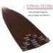 Buy 20-60 cm Remy Clip-In Hair Extensions - 8 Strands of 100% Human Hair 04# Chocolate Brown - Fast International Shipping - Buy Online on GoSupps.com