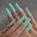 Mint Green Extra Long Square Press On Nails - Glossy Acrylic Nail Set for Women | 24 Pcs Perfect for Prom & Parties - Buy Online on GoSupps.com