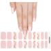 Foyute Semi Cured Gel Nail Strips 20 Pcs Soft Self-Adhesive Gel Nail Polish Wraps Sticker for Salon-Quality Manicure Set Long Lasting Easy to Apply & Remove Nail File & Wooden Stick (Pink Gold) - Buy Online on GoSupps.com