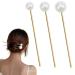 3 Pcs Pearl Hair Pins Minimalist Hair Metal Hair Stick Elegant Chignon Pins Updo Chopsticks Gold Hair Jewelry for Women and Girls single pearl