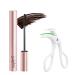 Onlymay Mascara Waterproof Mascara Onlymay Eye Makeup Onlymay Comb Mascara Volumizing Lengthening Defining Curling Multiplying. Contains An Eyelash Curler (Brown Red with clamp)