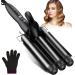 3 Barrel Curling Iron 25mm Hair Curler Hair Waver Wand Adjustable Temperature with 2 Temperature Control for Long or Short Hair Styling Curling Iron Large Wave Ceramic Wide Hair Crimpers Black