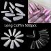 500 Pieces Ballerina Fake Nails - Acrylic Artificial Nail Tips in Clear Box Long Coffin Shape 10 Sizes - Buy Online on GoSupps.com