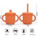 Mengdababy Sippy Cup for Toddler | 3-in-1 Silicone Straw Cup | 7oz Copper Coin Red | BPA Free | Dishwasher & Microwave Safe - Buy Online on GoSupps.com