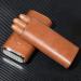kzxbty Cigar Case Three-Finger Portable Cigar Humidor PU Leather Case Box Brown - Buy Online on GoSupps.com