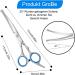 Curved Stainless Steel Fell Scissors for Dogs & Cats | Professional Grooming Scissors Set with Pet Comb - Blue - Buy Online on GoSupps.com