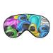 Sleep Mask Cartoon Colored Robots Eye Mask with Adjustable Strap for Sleeping Funny Toys Eye Sleep Shade Cover Blocks Light Reduces Puffy Eyes Gifts