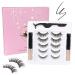 Bellameri Magnetic Eyelashes Kit 5 Pairs Upgraded Reusable Magnetic Eyelashes with Eyeliner False Lashes with a Tweezer No Glue Needed
