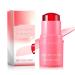 Cooling Water Jelly Tint Multi-Use Sheer Lip & Cheek Stain Water Jelly Blush Lip Gloss Buildable Watercolor Finish Vivid Color Jelly Tint Stick - Vegan Cruelty Free Red