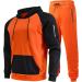 Hanxiulin Men's Training Suit - Cotton Jogging Set Sweatshirt & Pants for Fitness | Sport Jogging Outfit in Orange - Buy Online on GoSupps.com