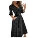 Haiorziyou tunic dress ladies elegant summer clothing for women sexy knitting dress autumn women fashion pure color V-neck lacing slim body wrap hips long dress red party dress l black