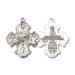 Sterling Silver 4-Way Pendant with Heavy Curb Chain - 1 1/8 x 7/8 inches - Buy Online on GoSupps.com
