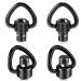 FANGOSS 4 Pcs 1" QD Sling Swivels with 1 Inch Push Button Quick Detach Triangle Loop for Two Point and Traditional Sling Swivel Mount - Black