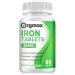 ORGMAX Multivitamin with Iron 68mg Iron Supplement with Vitamin C B12 and Folic Acid Energy Support Slow Release High Potency No Nausea or Constipation Vegan 90 Tablets