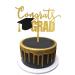 Gold Acrylic Congrats Grad Cake Topper for 2024 Graduation Party Decorations