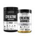 Jacked Factory Creatine Monohydrate Gummies (150 Gummies Lemon) & Creatine Monohydrate Powder (85 Servings Unflavored)