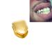 2pcs Golden Single Tooth Fangs Hip Hop Grills Set - Top & Bottom Dental Veneers - Buy Online on GoSupps.com