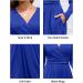 OUGES Women's Spring Midi Dress | Long Sleeve V-Neck Floral Wrap Dress - XL Blue - Buy Online on GoSupps.com