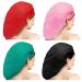 4 Pieces Jumbo Shower Caps Extra Large Shower Caps Long Dreadlock Caps Huge Braid Bonnets Waterproof Big Bath Hats Oversize Bath Caps for Women Girls (Bright Colors Blank Pattern) Blank Pattern Bright Colors