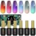 Biutee Color Changing Gel Nail Polish Set 6 Pcs 3 Temperature Mood Change Nail Gel Soak Off Uv Led Polish Gel Kit Collection Starter Manicure Gift Home/ Salon(8 ml)