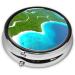 Island in The Ocean Round Pill Box | 3 Compartment Portable Organizer for Travel & Purse - Buy Online on GoSupps.com
