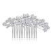 Hapibuy Crystal Wedding Hair Comb | Bridal Headpiece with Pearls | Silver Hair Accessories - Buy Online on GoSupps.com