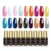 Clou Beaute 20 PCS 8ml Gel Nail Polish Kit Pure Color Pink Blue Glitter - Soak Off UV LED Lamp Gel Polish Set Black White Glitter Nail Gel Polish With No Wipe Base and Top Coat for Nail Art Salon Starter Manicure Kit 2004 …