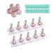 10 pieces of pink magnetic nail art stand nail painting stand nail art display stand fake nail practice tool with 3 bases 16 pieces of adhesive