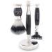 JAG Shaving Razor Set - 4-Piece Luxury Shaving Kit with Synthetic Brush 3 Blades Bowl & Stand - Perfect Black Gift Set for Men - Buy Online on GoSupps.com