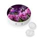 Contact Lens Case Purple Flower Butterfly Portable Travel Contact Lens Box Contact Lens Storage Box