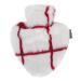 Fashy heart hot water bottle with high-quality faux fur cover 0 7L 6525 04 White Red 1 piece (1 pack)