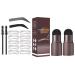 Eyebrow Stamp Eyebrow Stamp Stencil Kit Long Lasting Eye Brow Powder Eyebrow Stencils Brow Stencil Kit for Beginners 30 g (Pack of 1) C-Black & Dark Grey