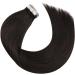 Moresoo 16 Inch Darkest Brown Human Hair Tape in Extensions - 20 Pieces/50g #2 - Buy Online on GoSupps.com