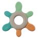 Nip Baby Beißring suitable for cooling multi-colored toys and tooth aid with different degrees of hardness BPA-free sustainable promotes sense of play and touch from 3 months orange/turquoise/green green line