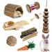Runfar Natural Wooden Hamster Toy Kit - Exercise Bell Roller & Tooth Care Toys for Hamsters Chinchillas Rabbits & Guinea Pigs - Buy Online on GoSupps.com