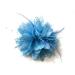 Flower Feather Bead Corsage Hair Clips Fascinator Hairband and Pin (Light Blue)