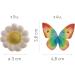 Dekora - Box of 5 White Sugar Flowers and 4 Multicoloured Wafer Butterflies - Edible Cake Toppers - Sugar Cake Decoration for Birthday Cakes - Buy Online on GoSupps.com