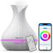 Maxcio alexa aroma diffuser essential oil smart ultrasound fragrance lamp humidifier 400ml compatible with Alexa and Google Home app control timer function 7-LED color for smart home white wood grain with remote control