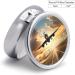 Round Airplane Print Pill Box - 3 Compartment Portable Metal Organizer | Decorative Pocket Pill Case for Medicines - Buy Online on GoSupps.com