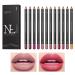 AllbestAye 12-part Lipliner pen set waterproof durable matt lipstick lipstick make-up lipstick pencil glatter of natural lipline-pencil make-up cosmetics 12 PCs