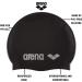 Arena Unisex Silicone Swim Cap for Adults - Training and Racing | 100% Silicone, Wrinkle-Free, Black/Silver - Buy Online on GoSupps.com