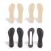 CB 4 Pairs of Cloth Surface Sponge Inserts Invisible Slim Insoles Liners Ball of Foot Pain Relief Cushion Arch Pain Barefoot Support 3/4 Length for Women's Shoes 5-8 Style A Nude & Black