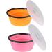 Slson 2-Pack Foldable Travel Dog Bowls - Portable Silicone Water Bowl for Cats & Dogs - 1000ml with Lid & Hook - Perfect for Hiking & Camping (Orange & Pink) - Buy Online on GoSupps.com