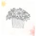 Ipetboom Bridal Headdress Hair Comb Silver Headpiece Bride Insert Comb Wedding Headpiece for Bride Empty Metal Pans for Makeup Silicone Ear Covers Tiara Miss Rhinestones Hair up - Buy Online on GoSupps.com