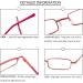 Kokobin Flexible Metal Reading Glasses - Unisex with Case & Pen Holders | Red +2 Diopters Visual Aid - Buy Online on GoSupps.com