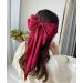 Thick Hair Clips Barrette Hairpin Silky Grosgrain Ribbon Hair Bow Tie Large Hair Clip Red Hair Accessories (Red) burgundy - Buy Online on GoSupps.com