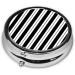 Black & White Stripe Mini Pill Box - 3 Compartment Travel Organizer | Portable Medicine Case for Home & Office - Buy Online on GoSupps.com