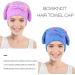 Haomye Microfiber Hair Drying Towel Set with Bow-Knot Shower Cap - Quick Dry Hair Turban for Women and Girls - 2Pcs (Blue & Purple) - Buy Online on GoSupps.com