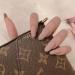 Huil Artificial nails Oval Matte Fake Nude Nude Ballerina Press Pure Color Full Cover False nail tips for women and girls